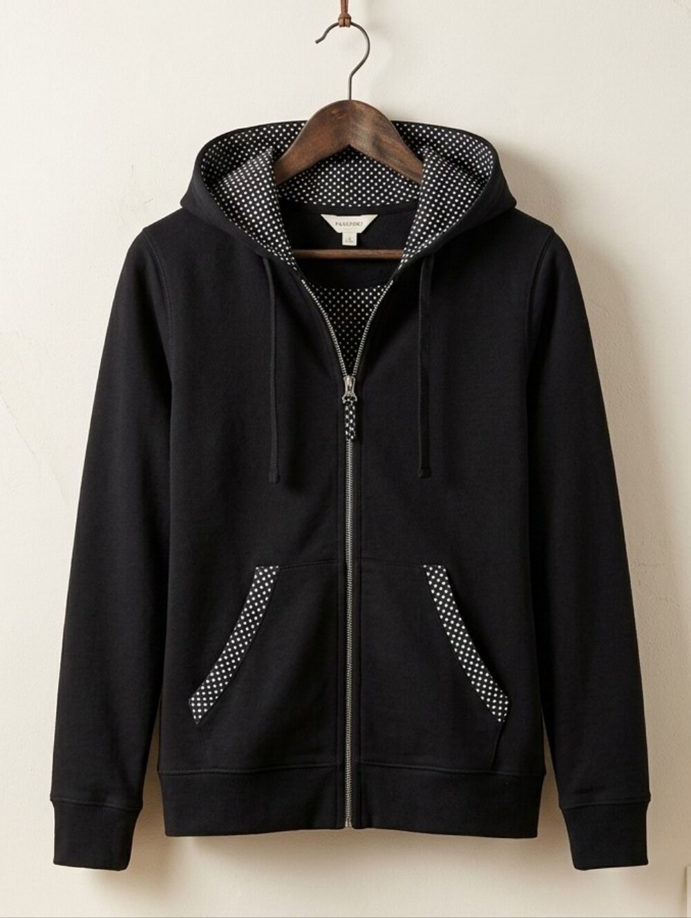Passports Sport Black Polka-dot Hoodie Zipper Sweater Sweatshirt WinterTop